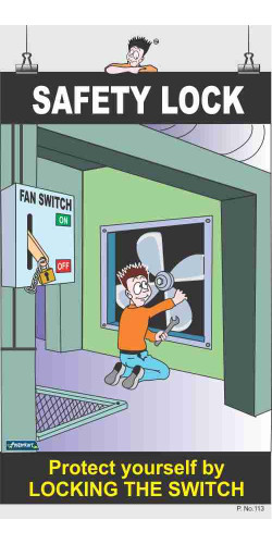 113 - Safety Lock, 66 cm x 36 cm, UV Printed