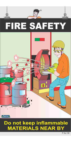 130 - Fire Safety, 66 cm x 36 cm, UV Printed