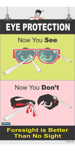 132 - Eye Protection, 66 cm x 36 cm, UV Printed