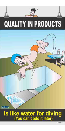 071 - Quality in Products, 66 cm x 36 cm, UV Printed