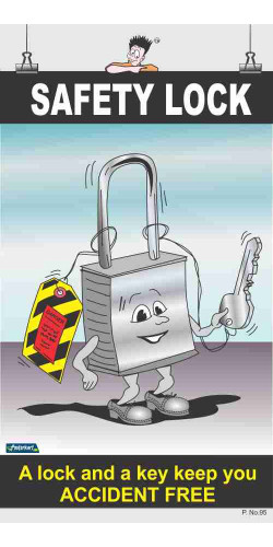 095 - Safety Lock, 66 cm x 36 cm, UV Printed